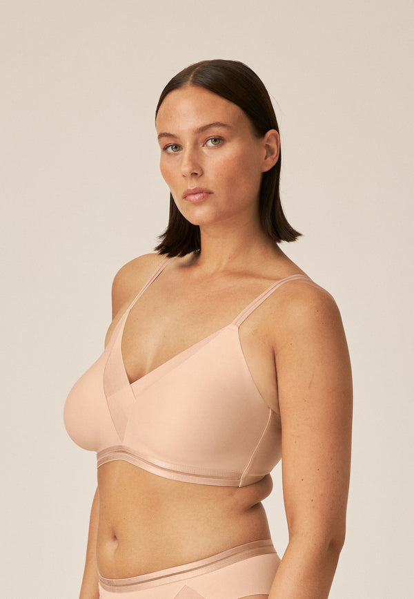 Naturana Softer Wohlfühl-BH mit Mesh-Details - Light Beige Tiefpreis