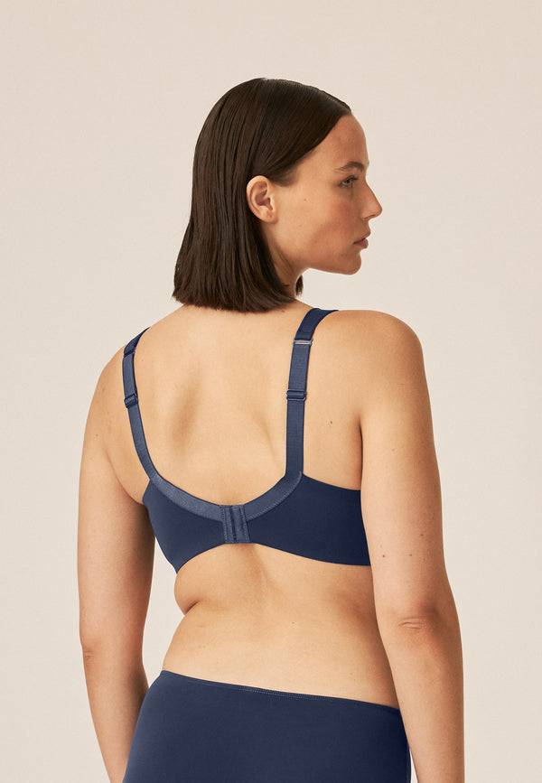 Naturana Bügelloser BH mit Schale und Glanzband - Navy zollfrei