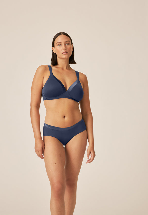 Naturana Bügelloser BH mit Schale und Glanzband - Navy zollfrei