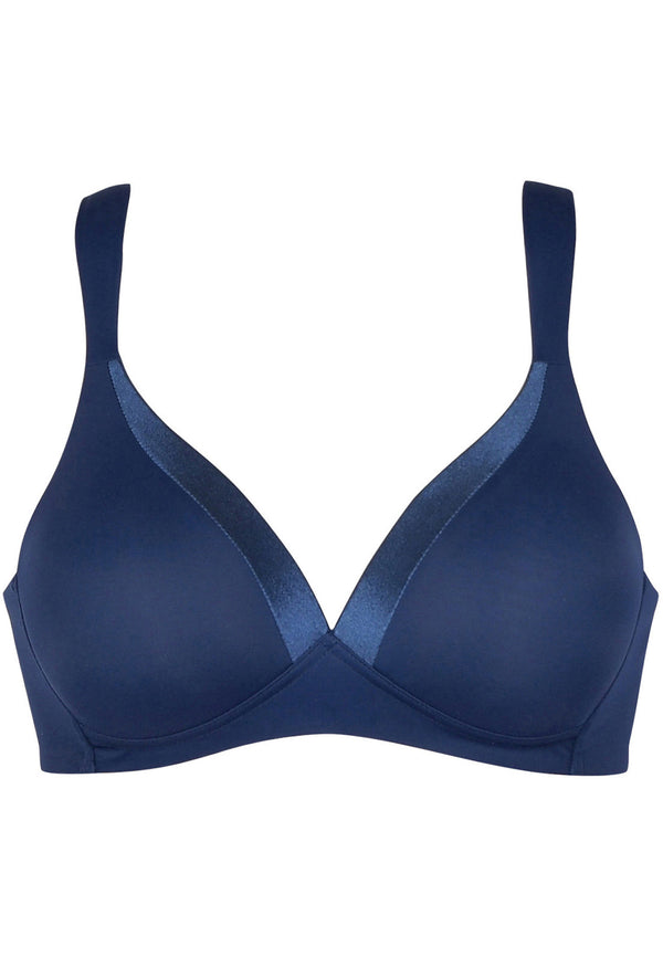 Naturana Bügelloser BH mit Schale und Glanzband - Navy zollfrei