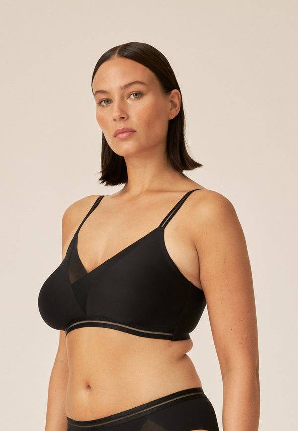 Naturana Softer Wohlfühl-BH mit Mesh-Details - Schwarz 2025