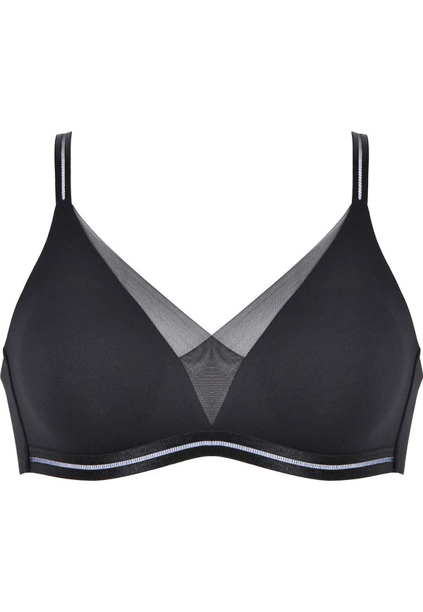 Naturana Softer Wohlfühl-BH mit Mesh-Details - Schwarz 2025