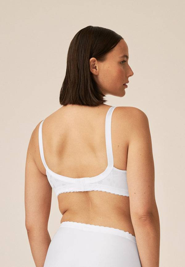 Naturana Minimizer Soft-BH in Blumenmuster - Weiss Kostenloser Versand