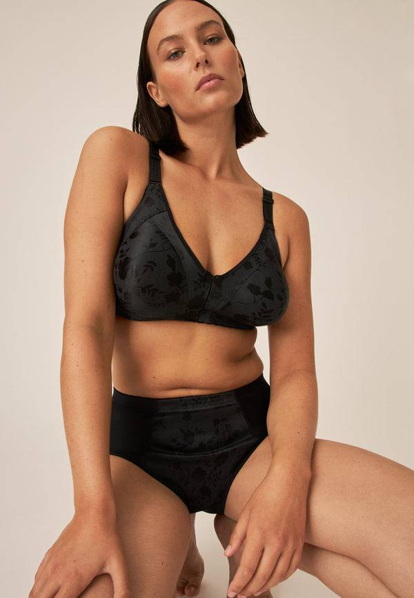 Naturana Minimizer Soft-BH in Blumenmuster - Schwarz Fabrik Onlineshop