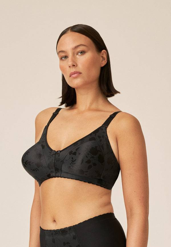 Naturana Minimizer Soft-BH in Blumenmuster - Schwarz Fabrik Onlineshop