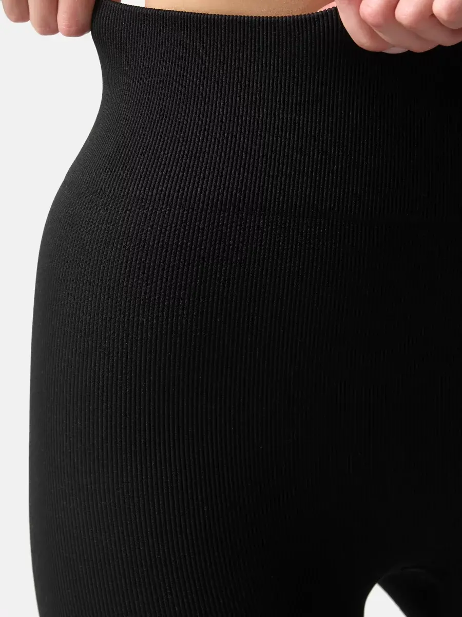 Nur Die Leggings in Ripp-Optik - Relax & Go - schwarz - Größe 44-46 Top Angebot