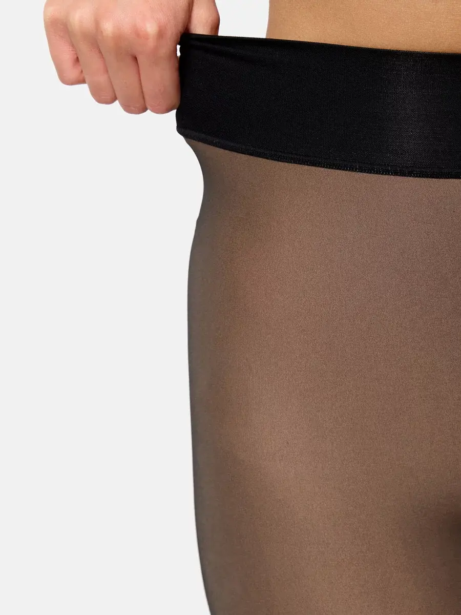 Nur Die Strumpfhose Warm & Transparent mit wärmendem Innenfleece 80 DEN Print - Punktedesign - Größe 40-44 Zeitbegrenzte Promotion