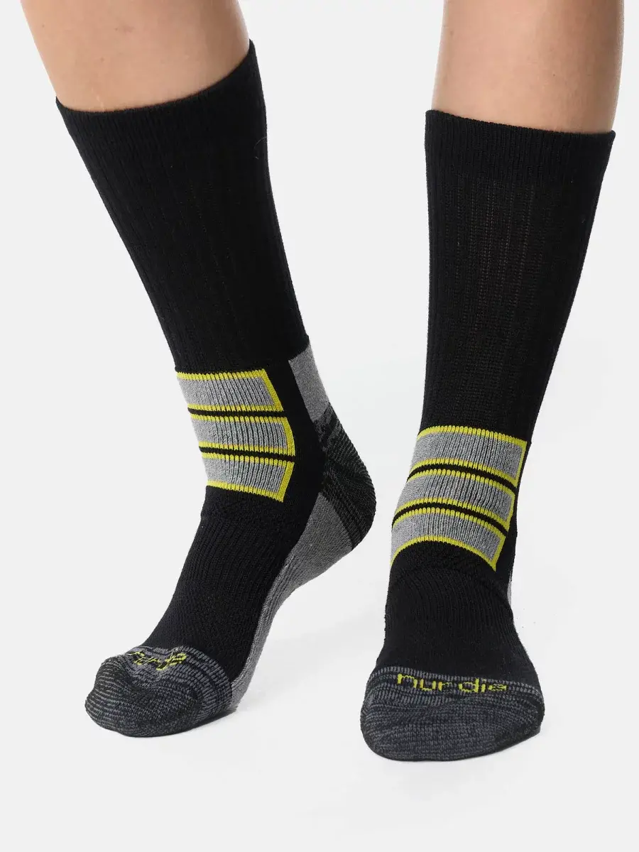 Nur Die Outdoor Socke 2er Pack - schwarz/gelb - Größe 35-38 Lagerräumung