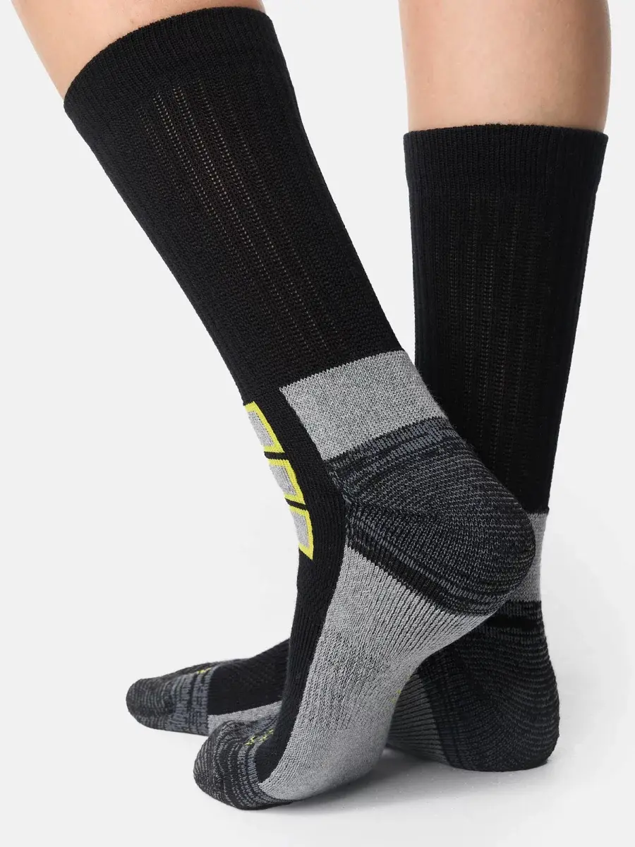 Nur Die Outdoor Socke 2er Pack - schwarz/gelb - Größe 35-38 Lagerräumung