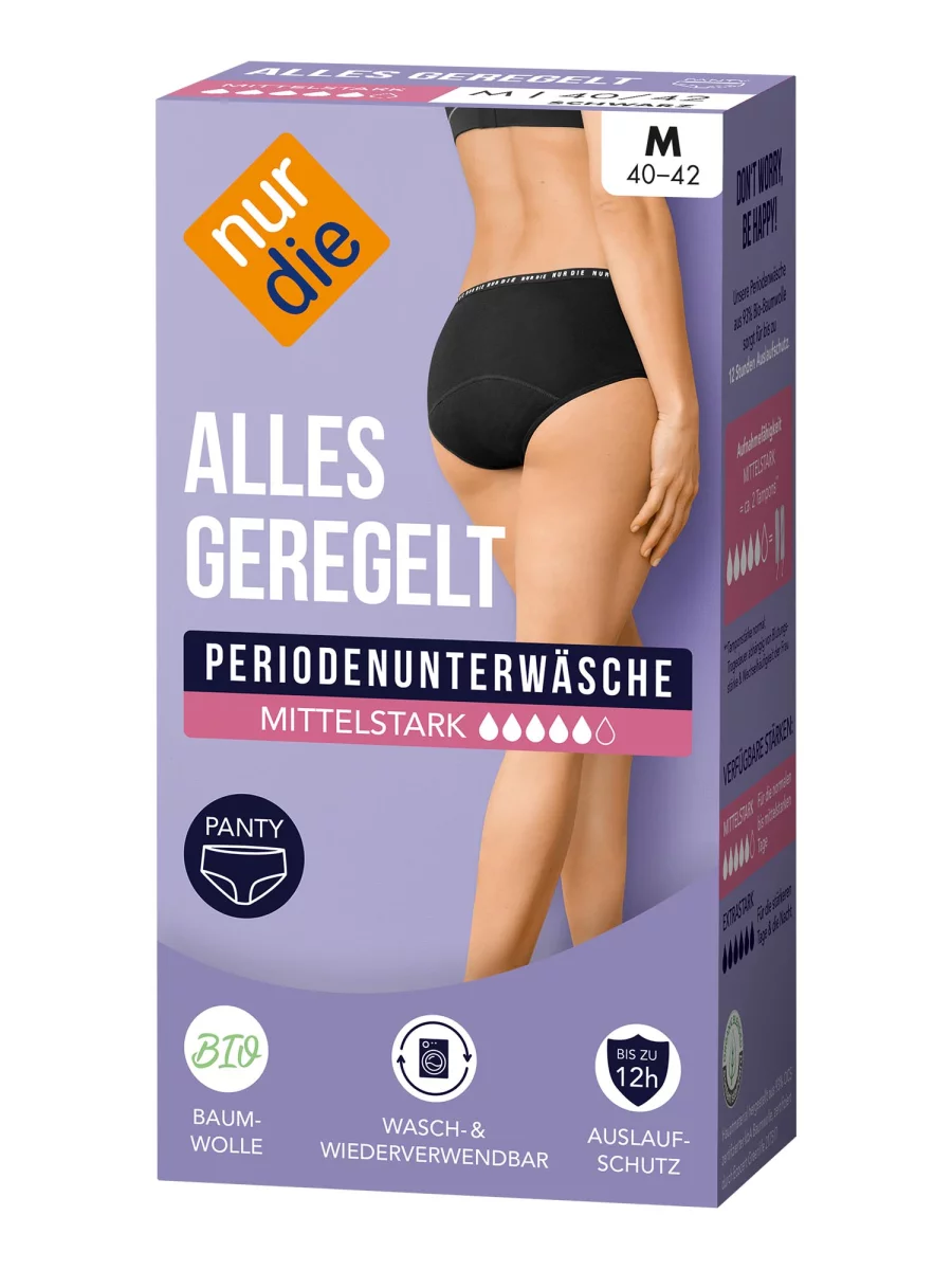 Nur Die Periodenunterwäsche Alles Geregelt Panty mittelstark - schwarz - Größe 44-46 Letzter Tag