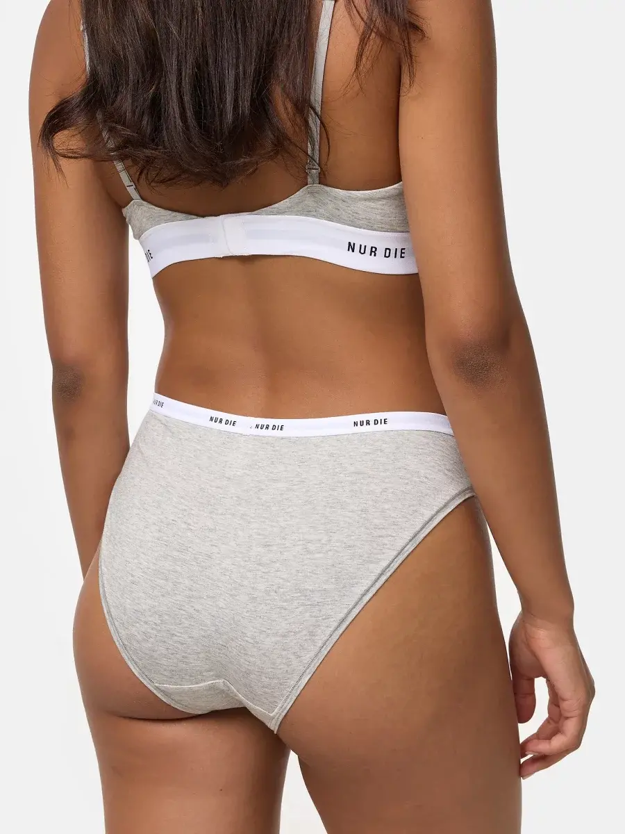 Nur Die Slip 2-Pack Soft Sportiv - graumelange/schwarz - Größe 40-42 2025