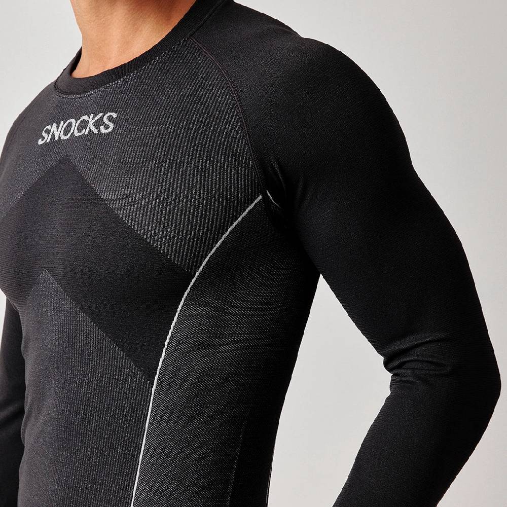 Snocks Thermounterwäsche Herren mit Daumenloch aus recyceltem Polyester Limitierter Zeitrabatt