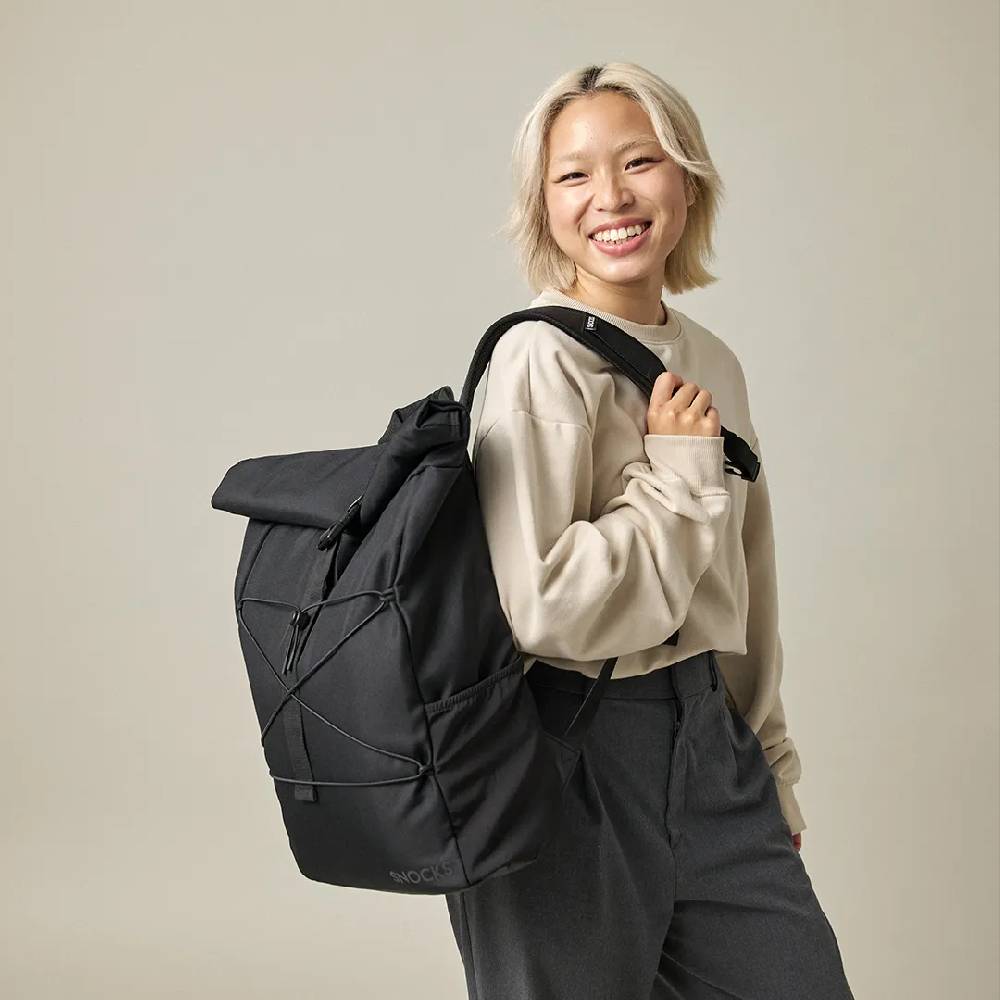 Snocks Rolltop Rucksack aus recyceltem Polyester Räumungsverkauf
