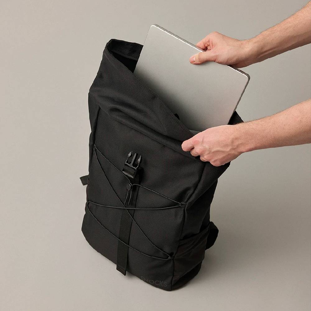 Snocks Rolltop Rucksack aus recyceltem Polyester Räumungsverkauf