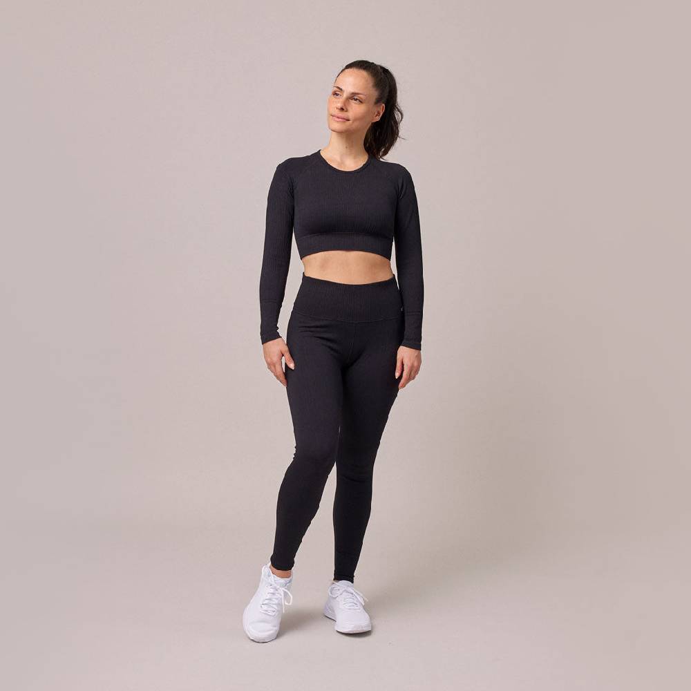 Snocks Geripptes Sportshirt langarm Damen aus recyceltem Polyamid Verkauf